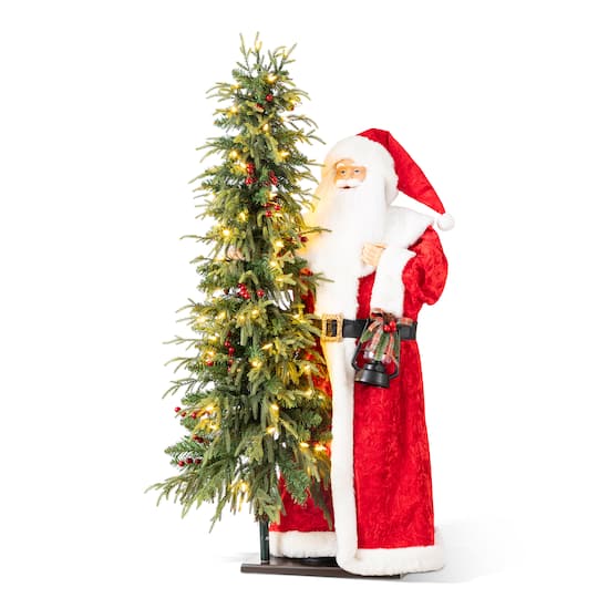 Glitzhome® 3.5Ft Oversized Traditional Christmas Santa with 4ft Lighted PE Dripping Christmas Tree | 3.5 ft | Michaels®